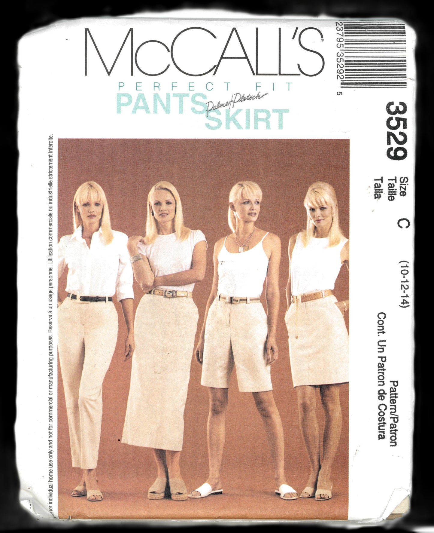 McCalls 3529 Palmer Pletsch Misses Pants Shorts and Skirt in Two Lengths Sewing Pattern UNCUT - Size 10 12 14