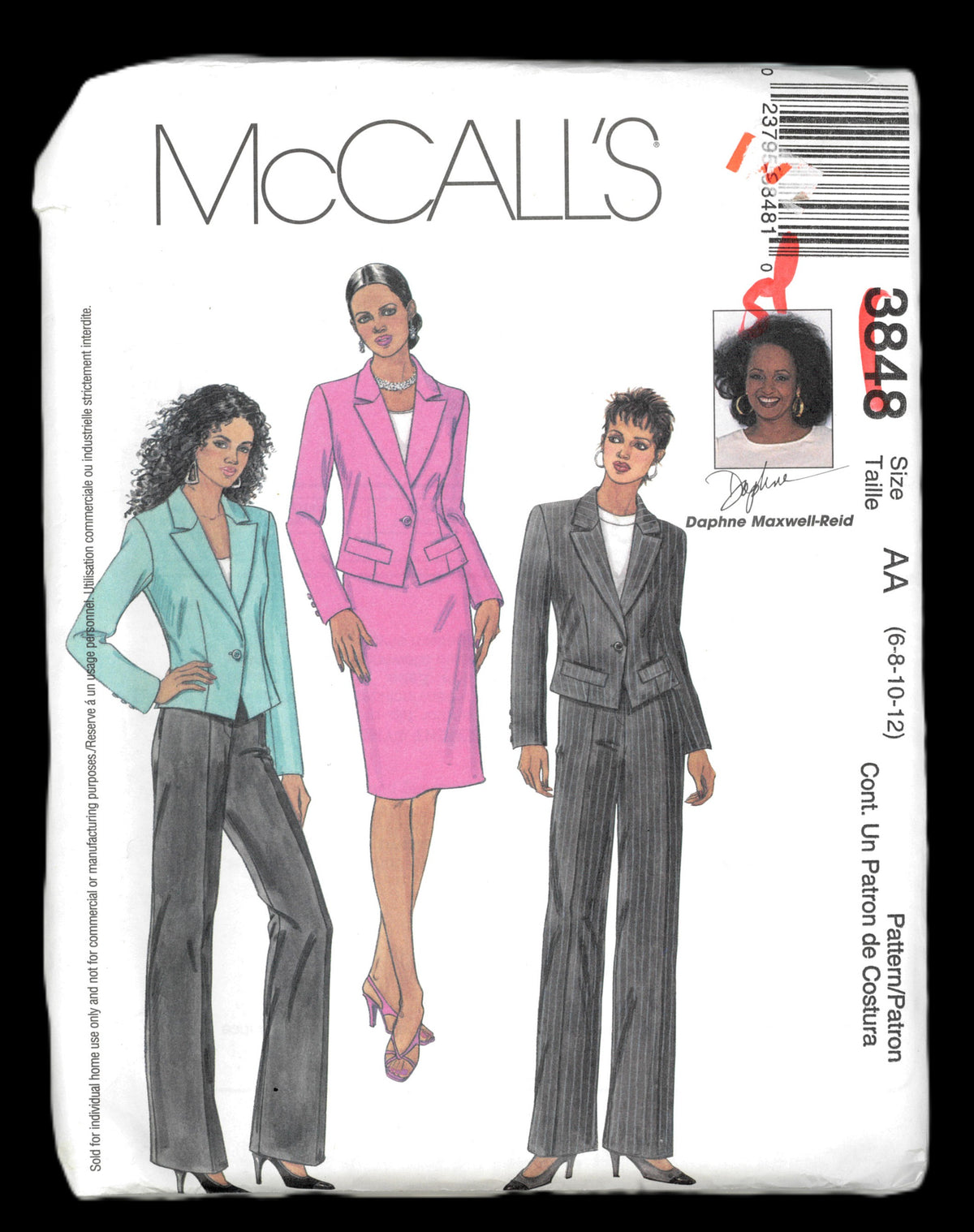 McCalls 3848 Misses / Miss Petite Lined Jacket Pants and Skirt Sewing Pattern UNCUT Size 6 8 10 12