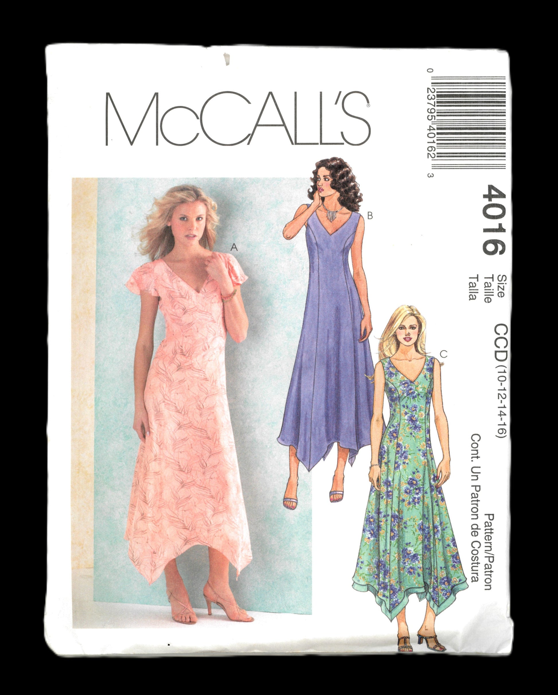 McCalls 4016 Misses / Miss Petite Dresses Sewing Pattern - UNCUT - Size 10 12 14 16