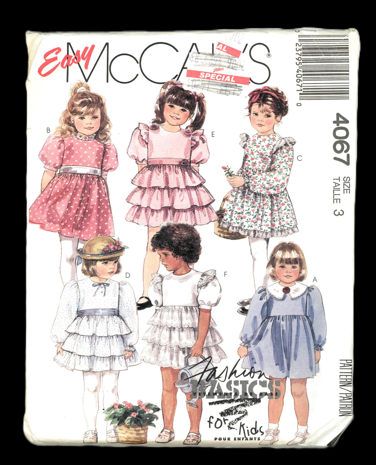 McCalls 4067 Childrens and Girls Dress andFlower Sewing Pattern - UNCUT - Size 3