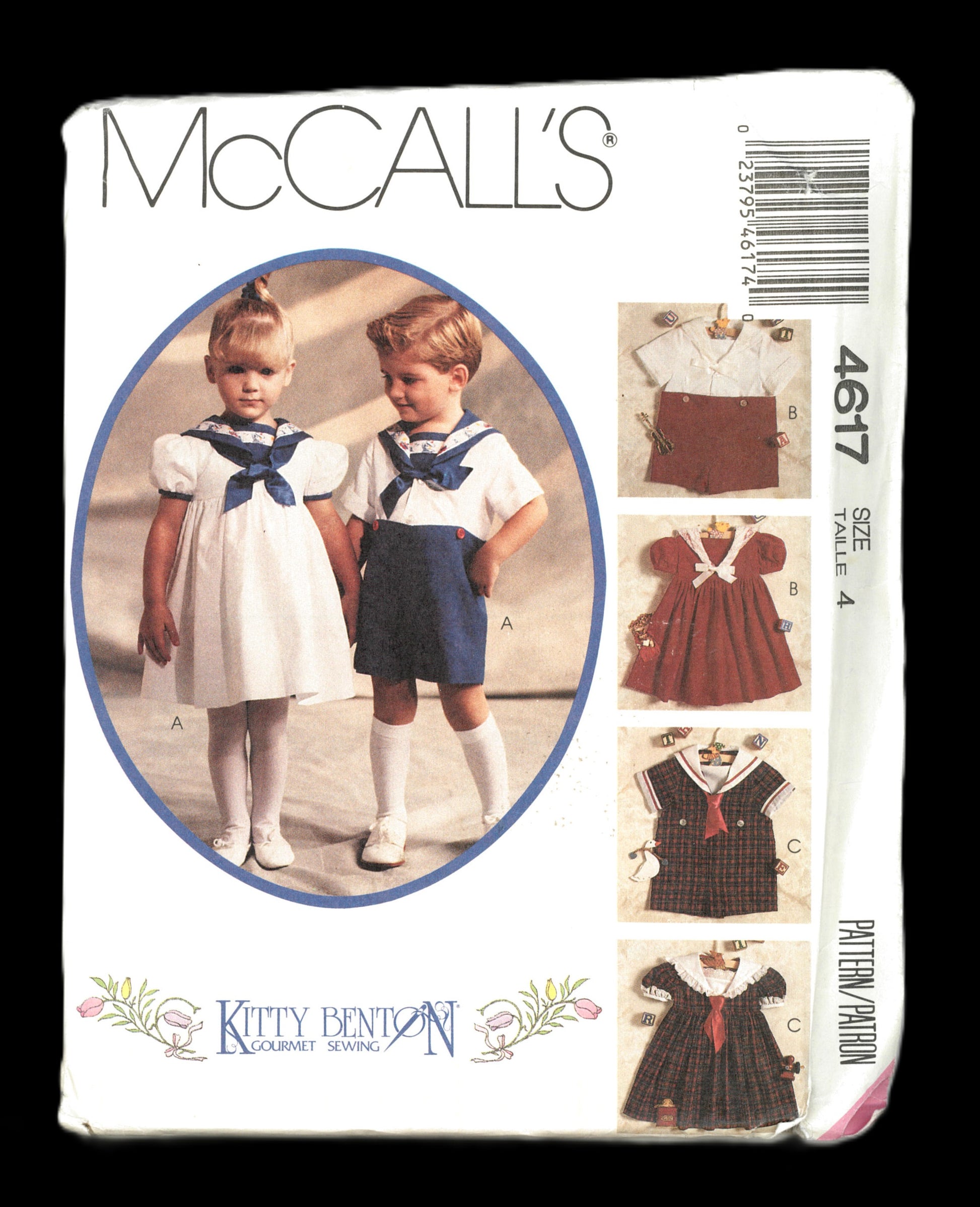 McCalls 4617 Toddlers Sailor Dress Top and Shorts Sewing Pattern UNCUT Size 4