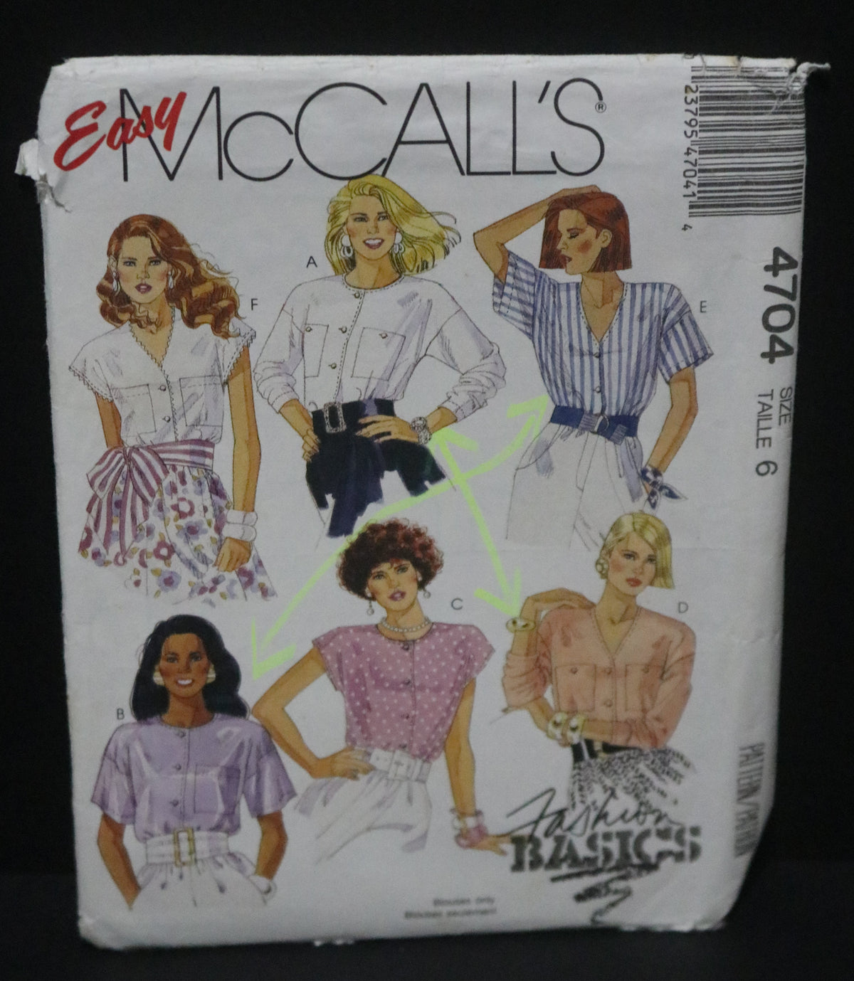 McCalls 4704 Misses Blouse Sewing Pattern UNCUT - Size 6