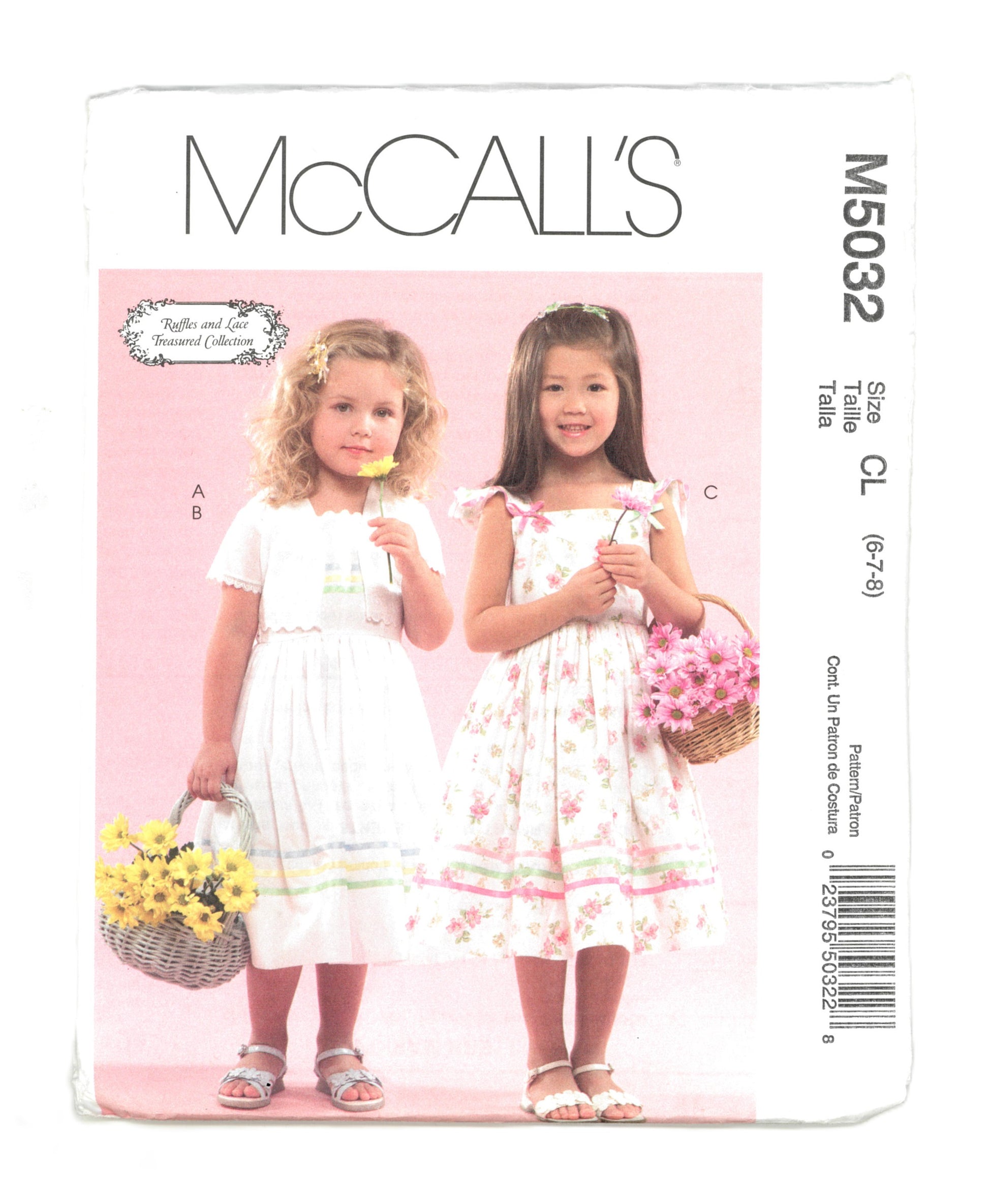 McCalls 5032 Girls Lined Jacket and Dress Sewing Pattern UNCUT Size 6 7 8