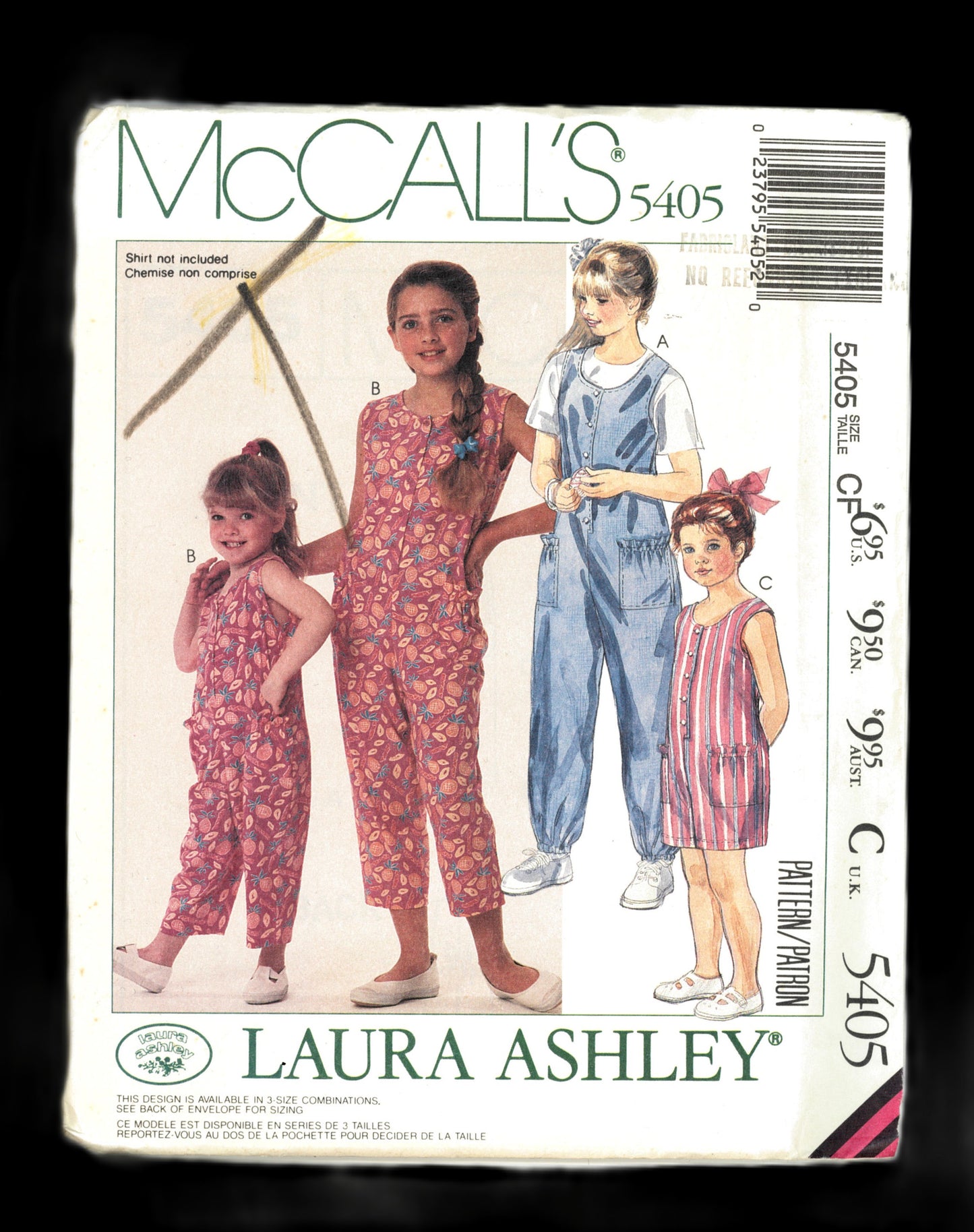 McCalls 5405 Laura Ashley Childrens and Girls Jumpsuit in Three Lengths Sewing Pattern - UNCUT - Size 4 5 6