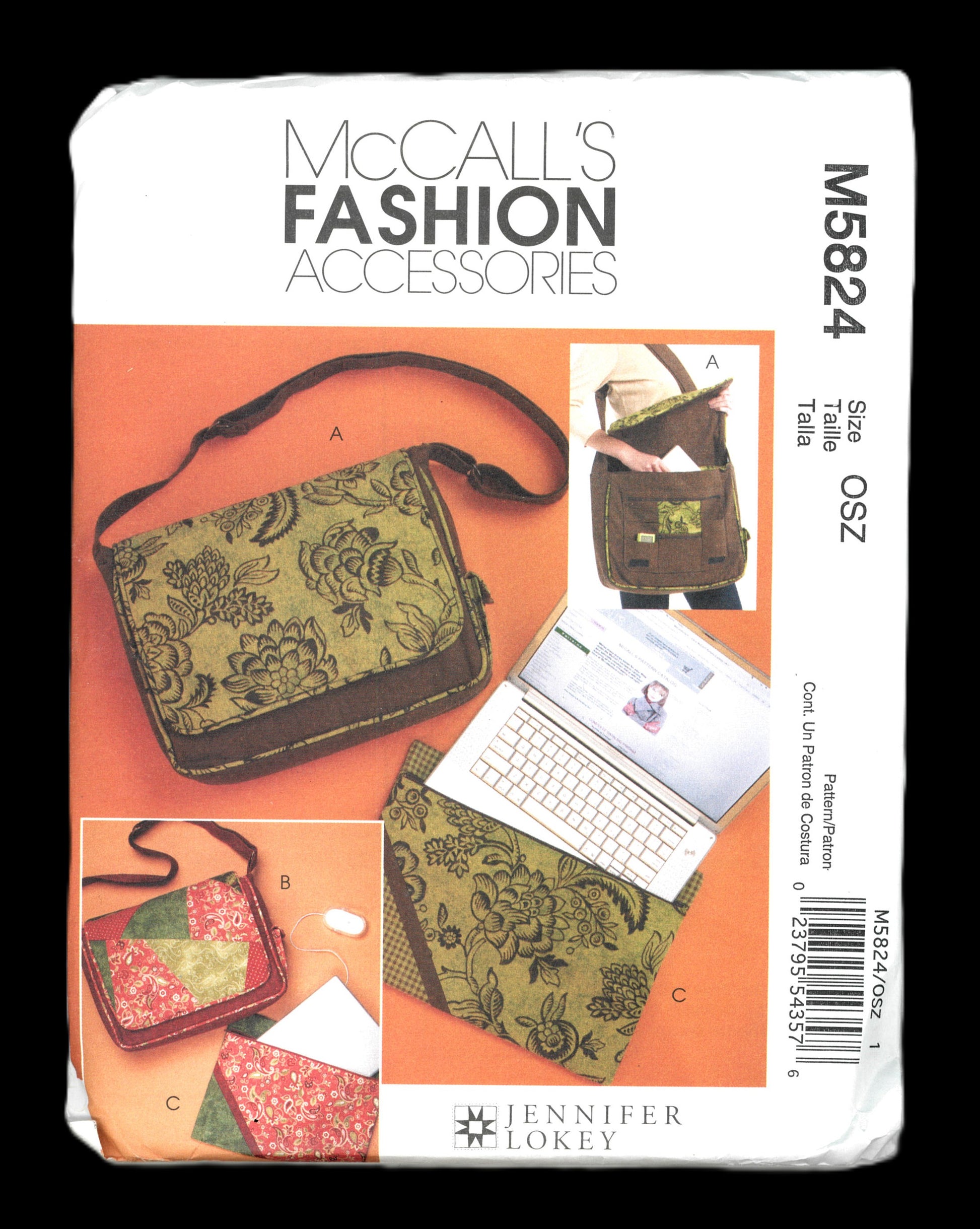 McCalls 5824 Bags and Laptop Cover Sewing Pattern - UNCUT