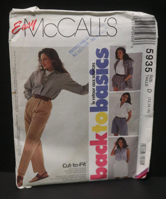 McCalls 5935 Misses Skirt Pants and Shorts Sewing Pattern UNCUT - Size 12 14 16
