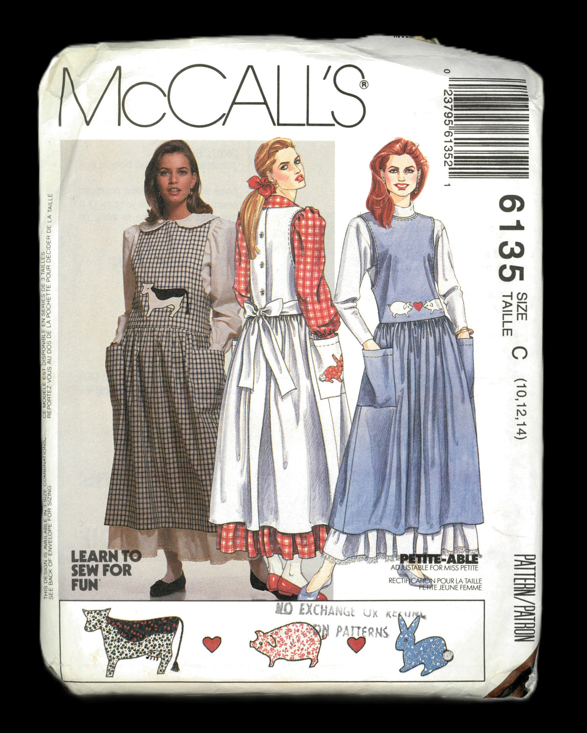 McCalls 6135 MIsses Jumper Blouse Petticoat and Appliques Sewing Pattern - UNCUT - Size 10 12 14