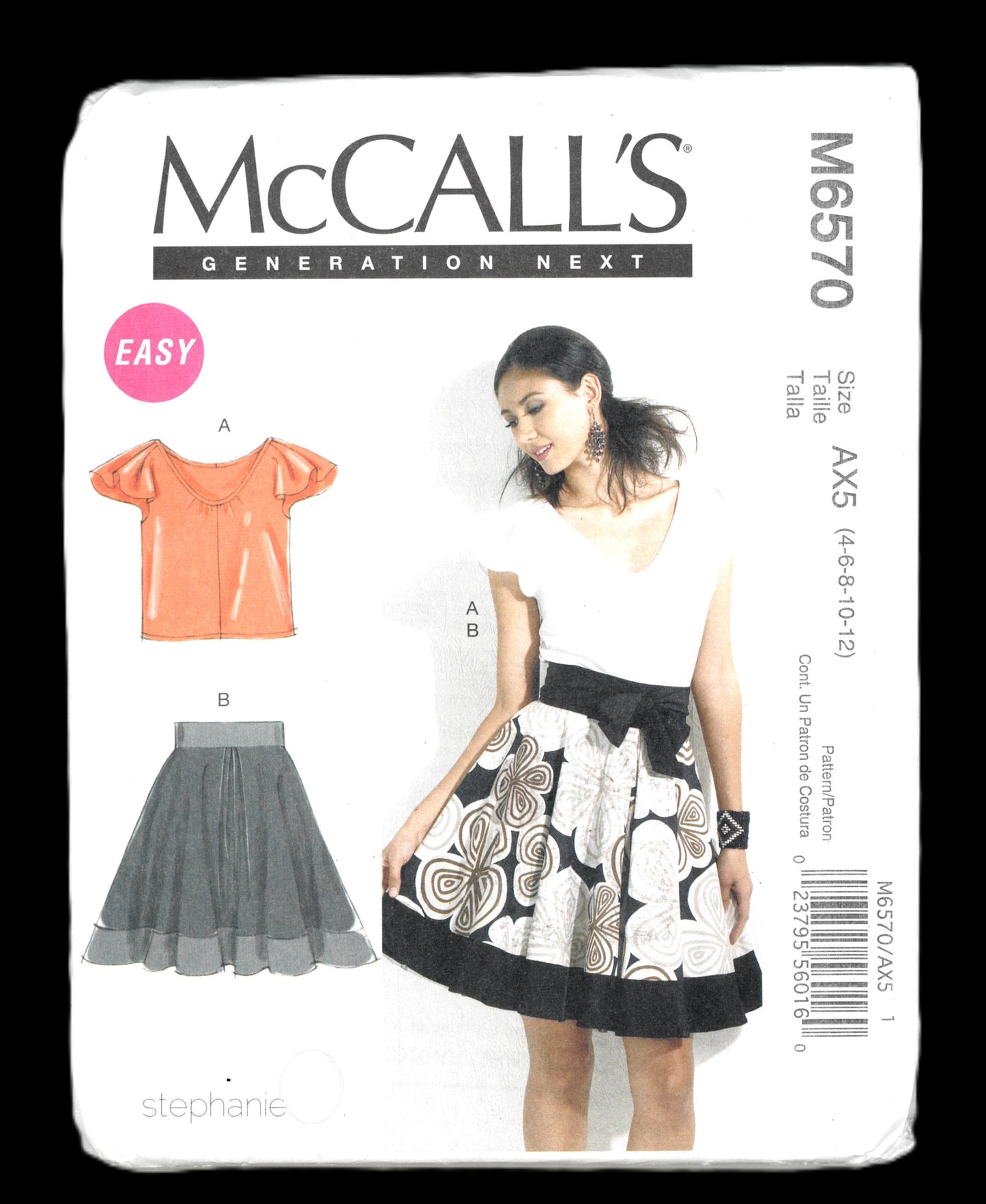 McCalls 6570 Misses Top and Lined Skirt Sewing Pattern UNCUT Size 4 6 8 10 12