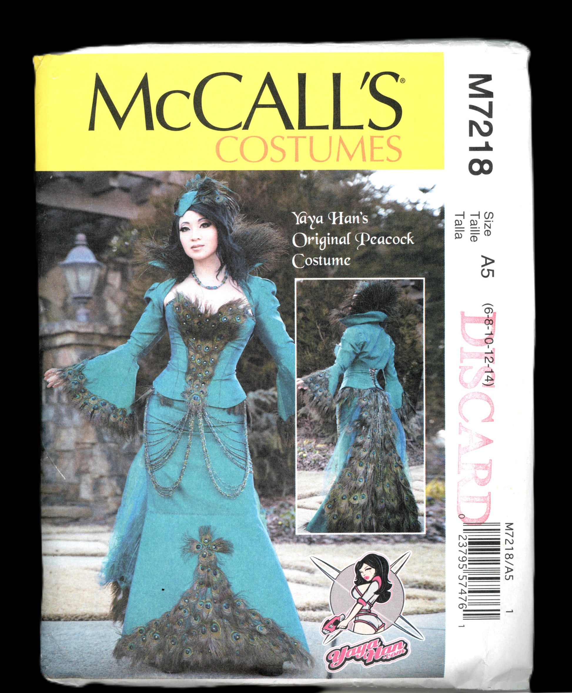 McCalls 7218 Yaya Han's Peacock Costume Sewing Pattern - UNCUT - Size 6 8 10 12 14