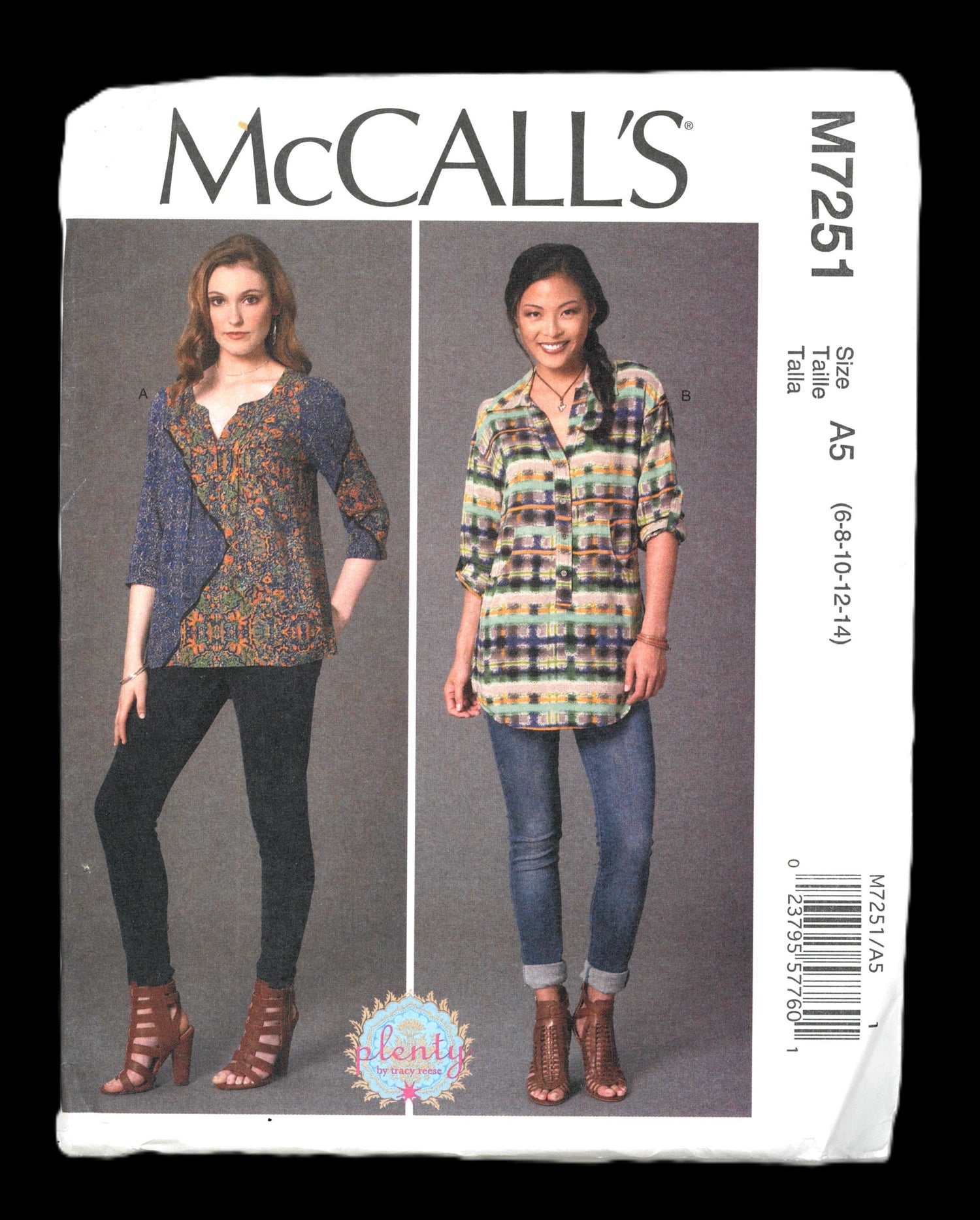 McCalls 7251 Misses Blouses Sewing Pattern UNCUT - Size 6 8 10 12 14