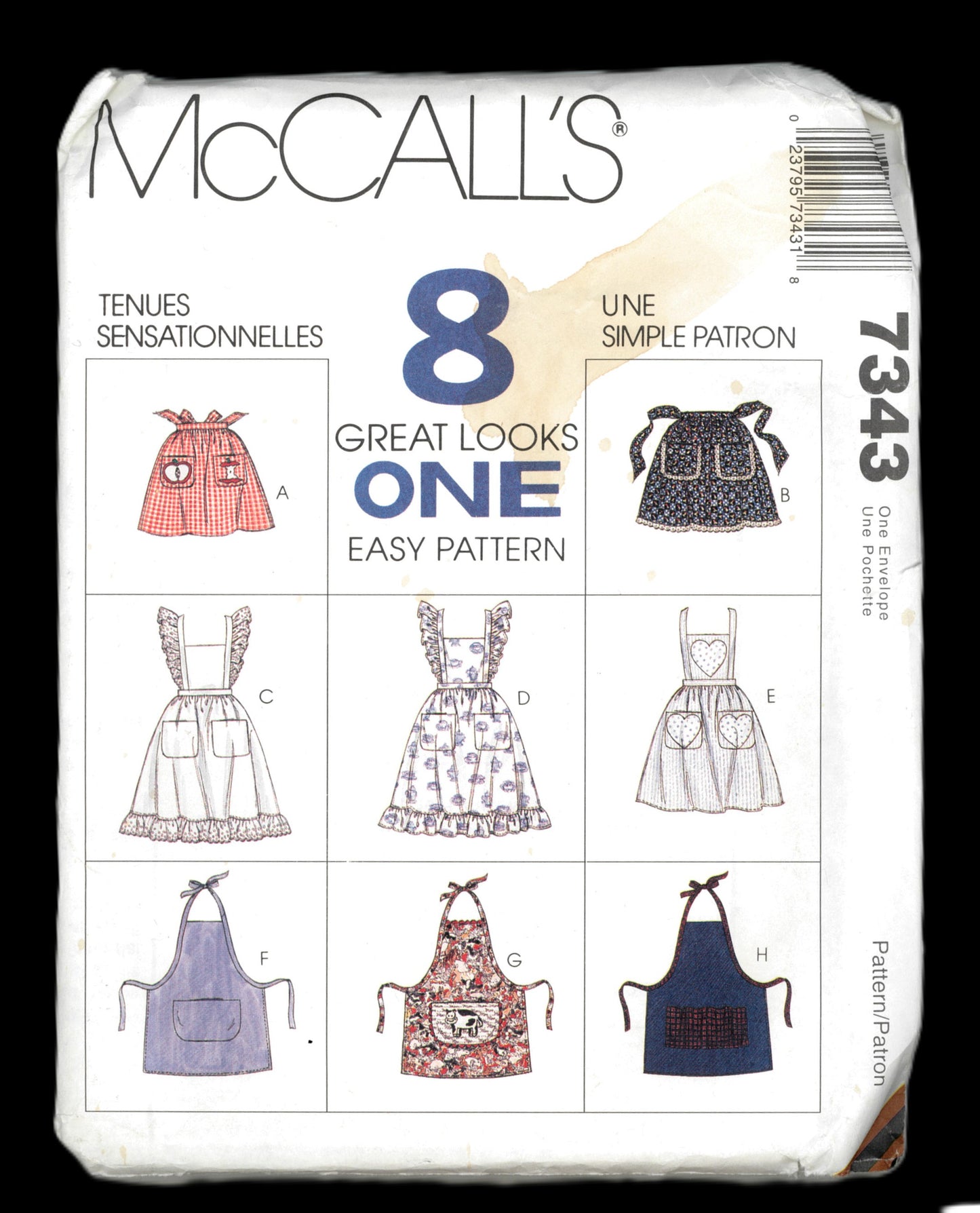 McCalls 7343 Misses Set of Aprons Sewing Pattern - UNCUT