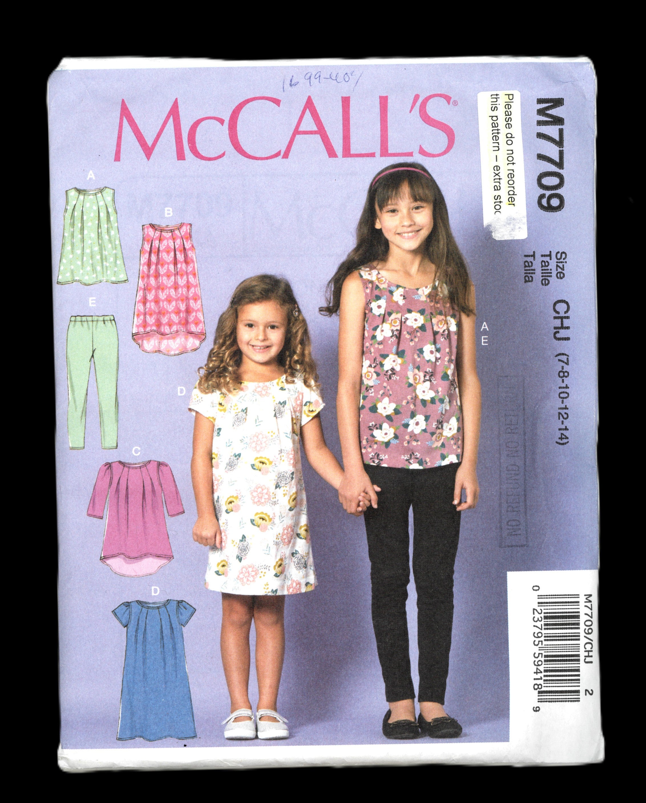 McCalls 7709 Girls Tops Dresses and Leggings Sewing Pattern - UNCUT Si ...