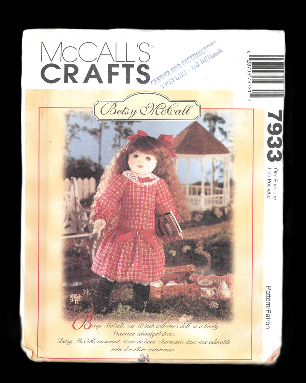 McCalls 7933 Betsy McCall Doll with Clothes Sewing Pattern - UNCUT