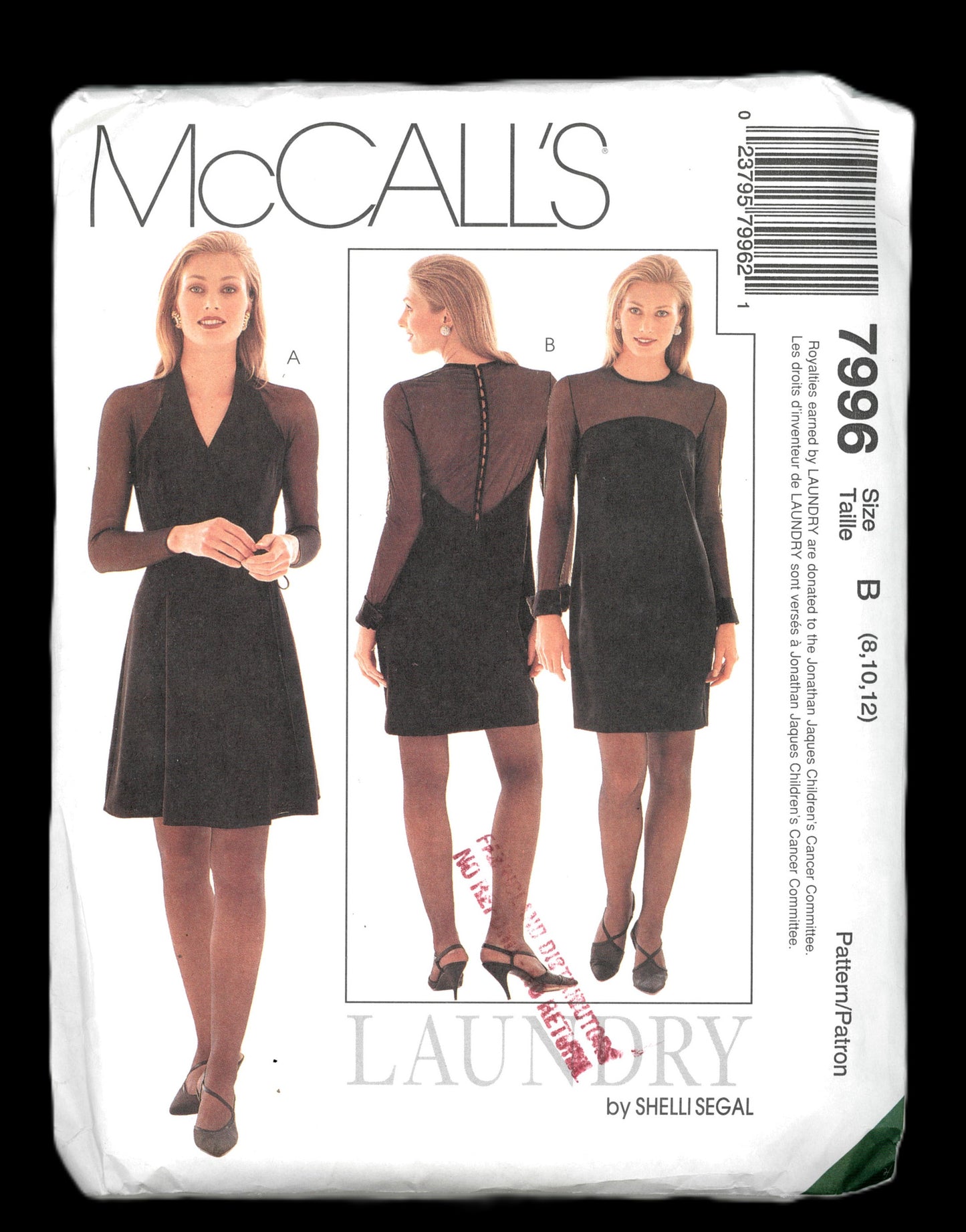 McCalls 7996 LAUNDRY Misses Lined Dresses Sewing Pattern - UNCUT - Size 8 10 12