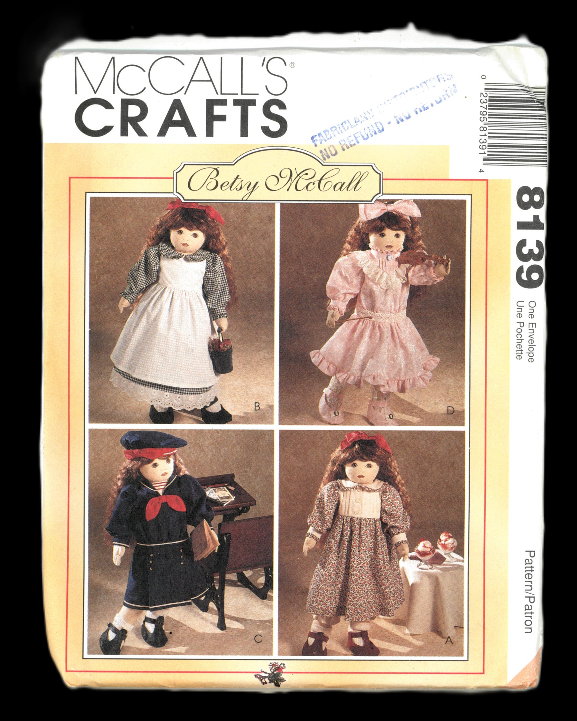 McCalls 8139 Betsy McCall Doll Clothes Sewing Pattern - UNCUT