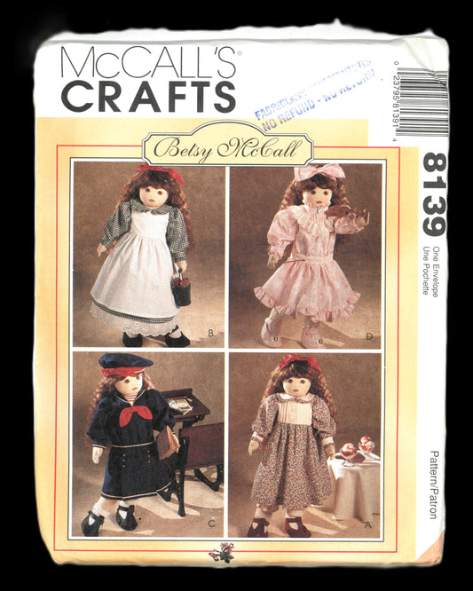 McCalls 8139 Betsy McCall Doll Clothes Sewing Pattern - UNCUT