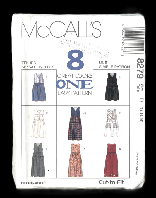 McCalls 8279 Misses Jumper in Two Lengths Sewing Pattern - UNCUT - Size 12 14 16