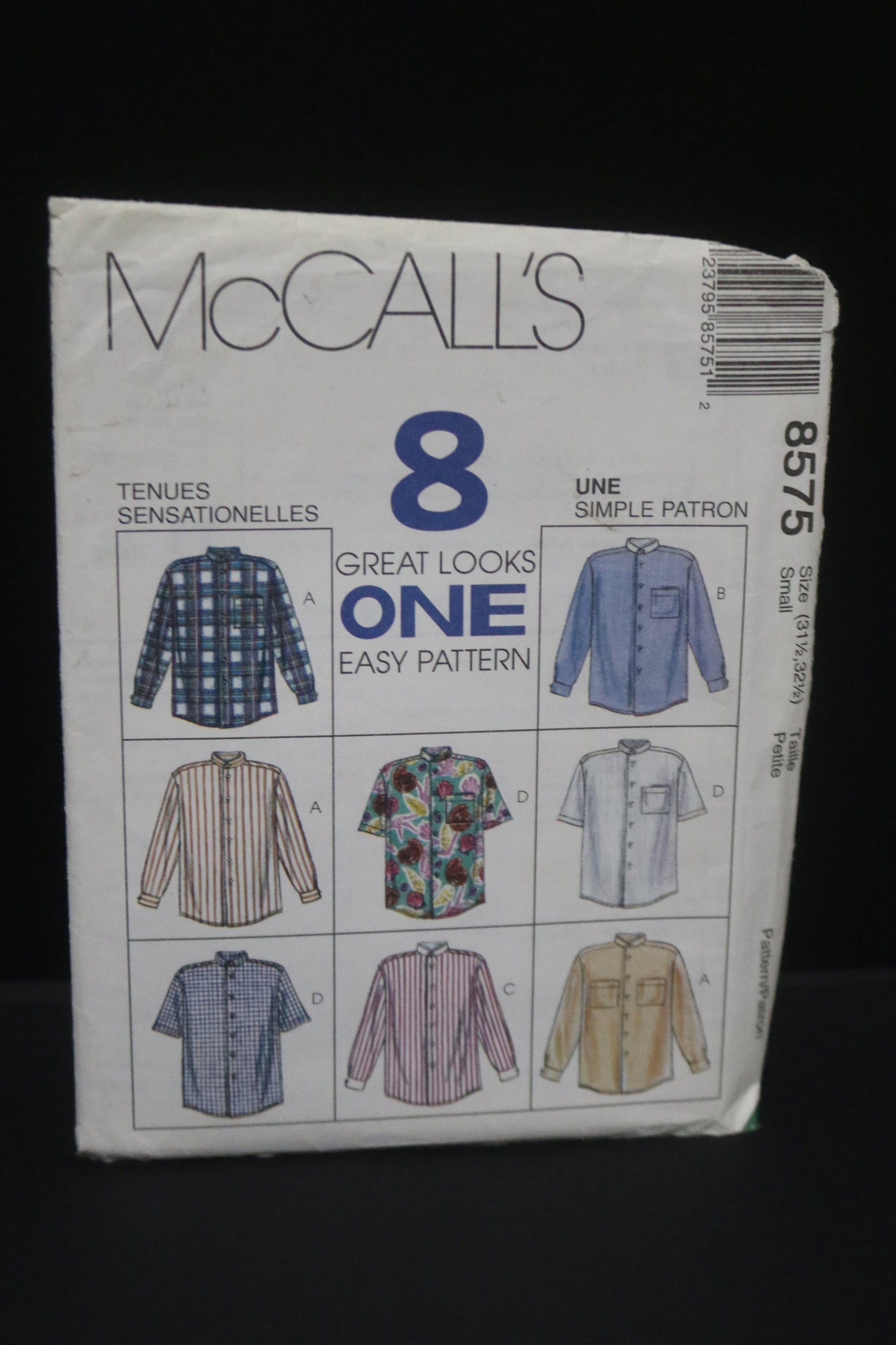 McCalls 8575 Misses and Mens Shirt Sewing Pattern