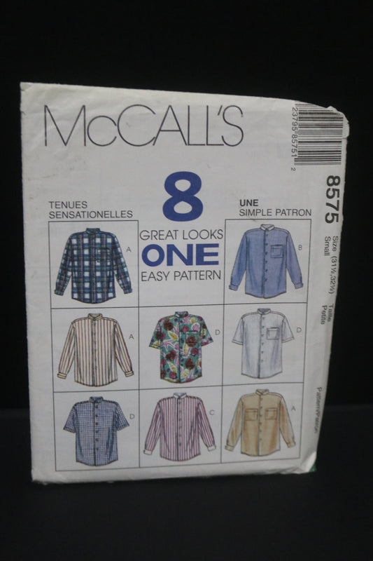 McCalls 8575 Misses and Mens Shirt Sewing Pattern