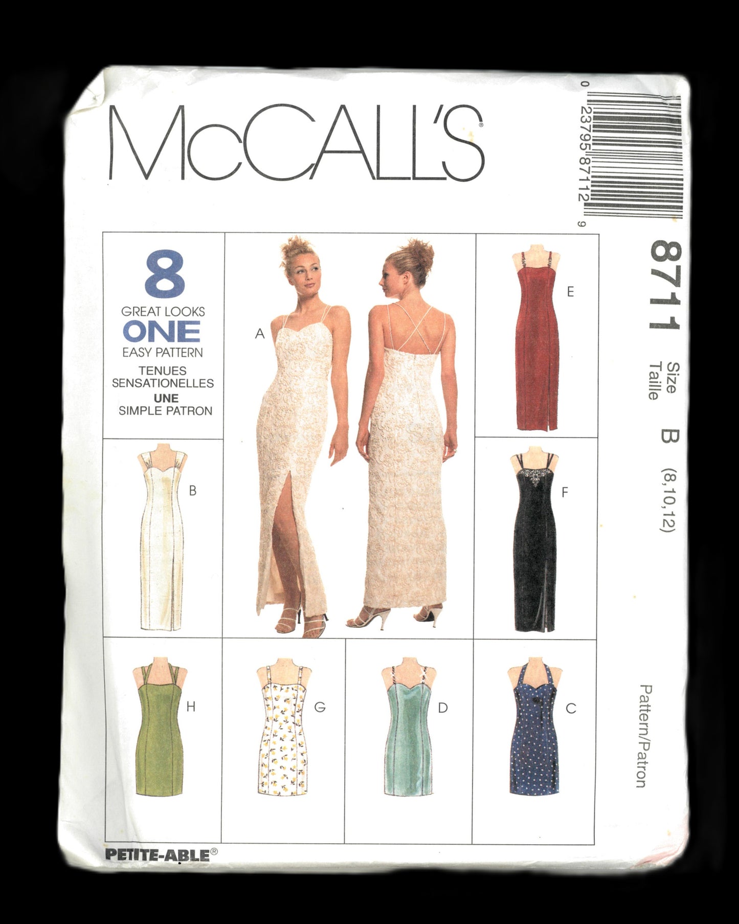 McCalls 8711 Misses Lined Dress in Two Lengths Sewing Pattern - UNCUT - Size 8 10 12