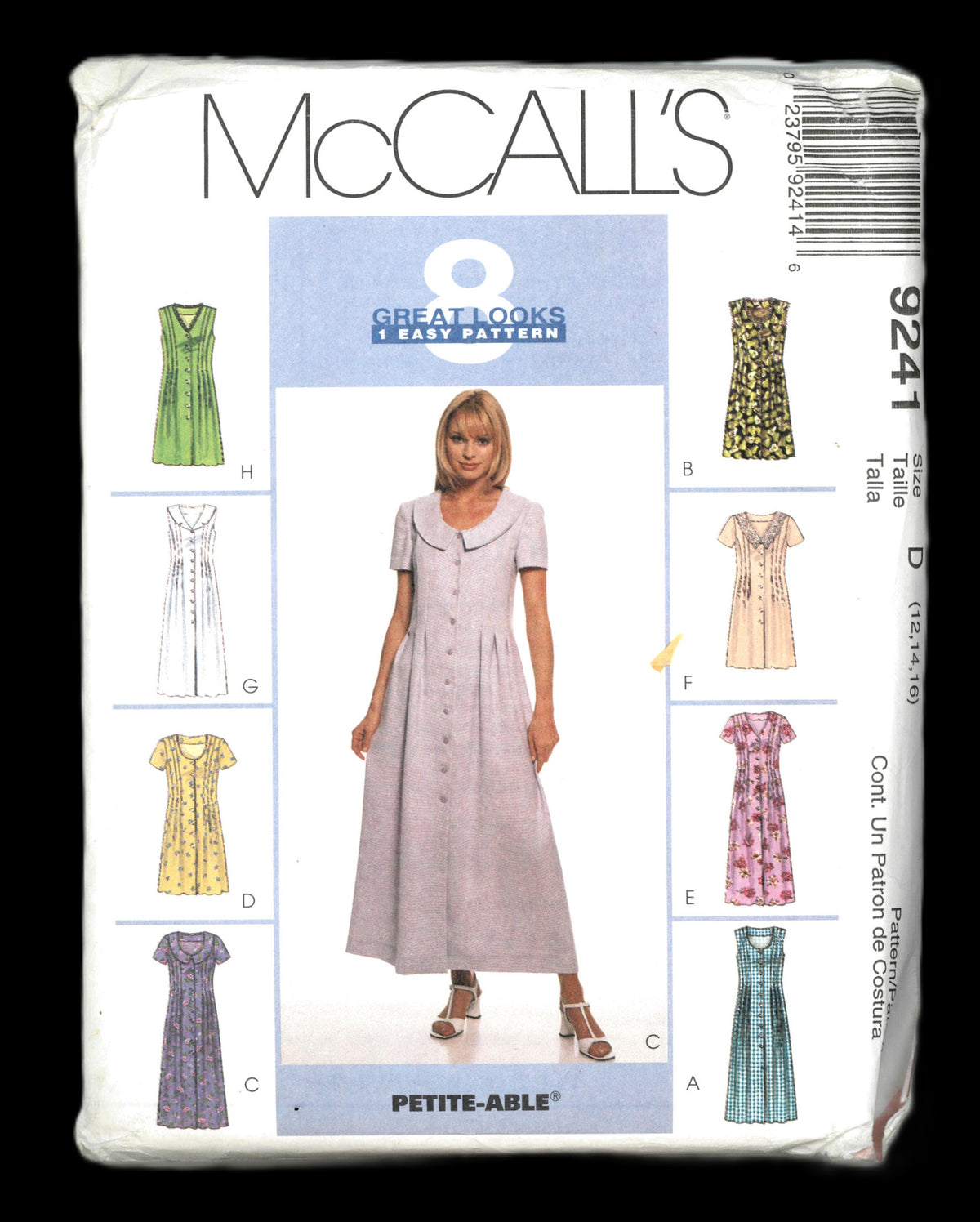 McCalls 9241 Misses Dress in Two Lengths Sewing Pattern - UNCUT - Size 12 14 16