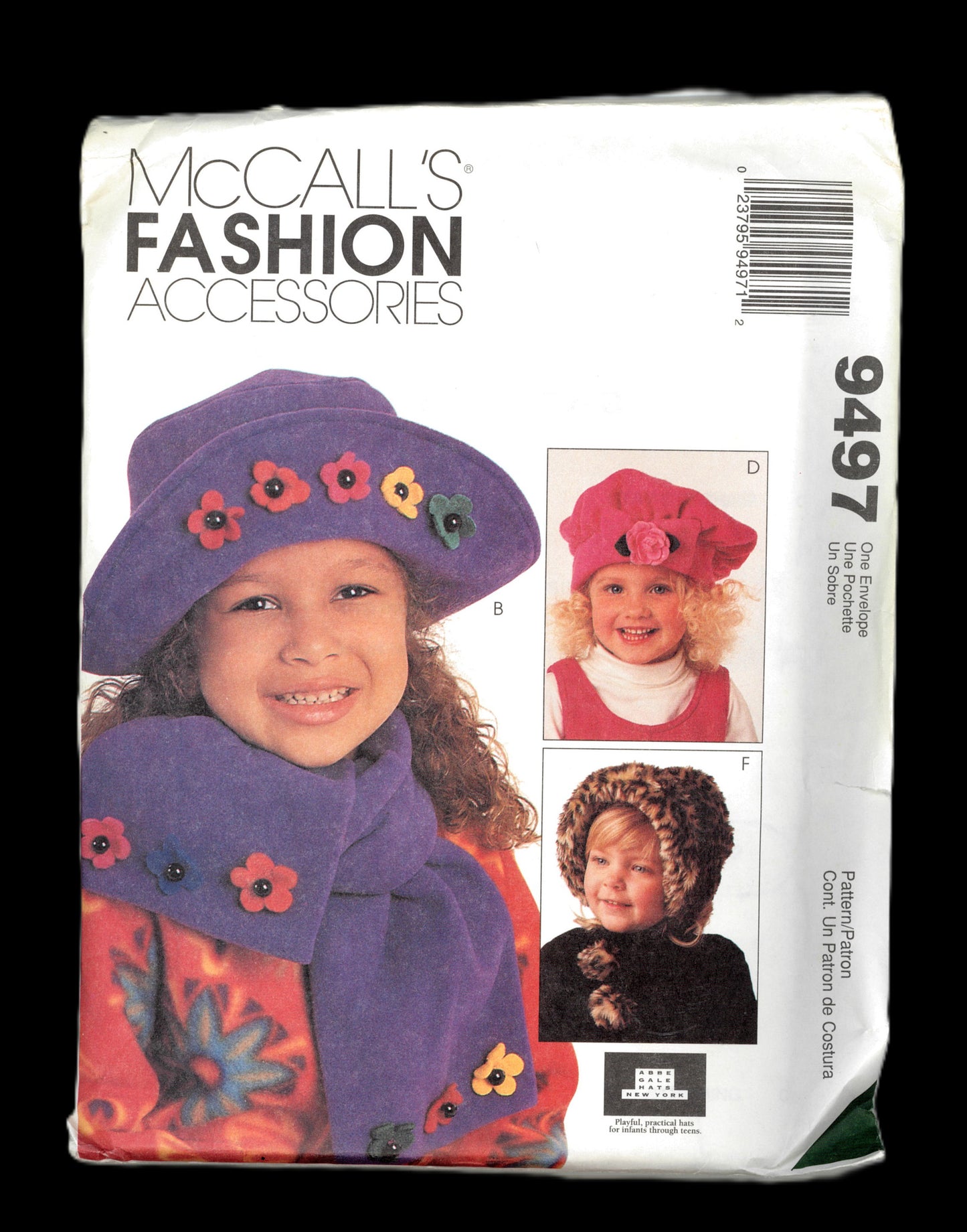 McCalls 9467 Childrens, Boys and Girls Winter Hats Sewing Pattern - UNCUT - Hat Size 21" thru 22"