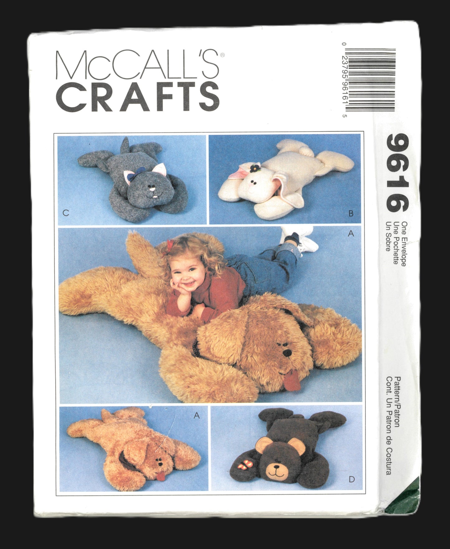McCalls 9616 Fuzzy Friends Animal Pillow Shams Sewing Pattern