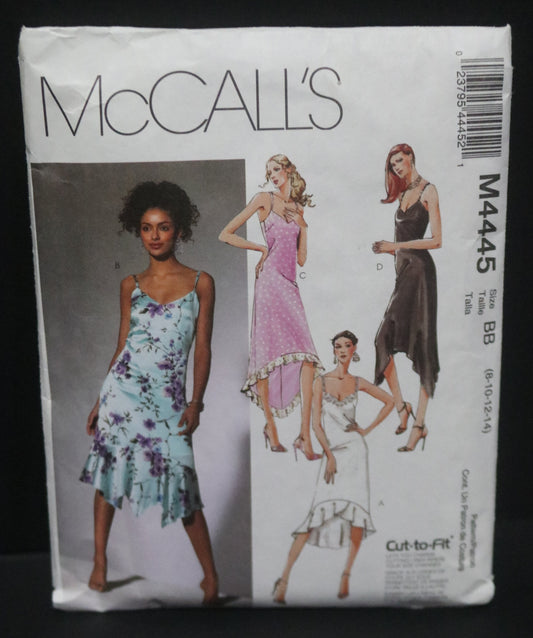 McCalls M4445 Misses / Miss Petite Lined Dress Sewing Pattern - UNCUT - Size 8 10 12 14