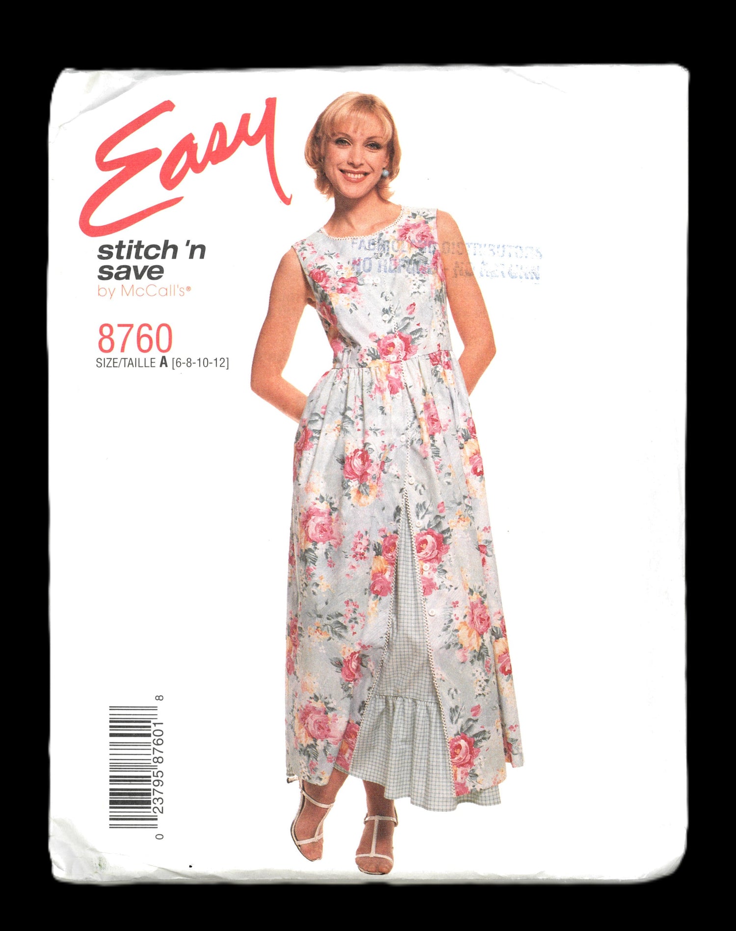 McCalls Stitch n Save 8760 Misses Dress and Petticoat Sewing Pattern - UNCUT - Size 6 8 10 12