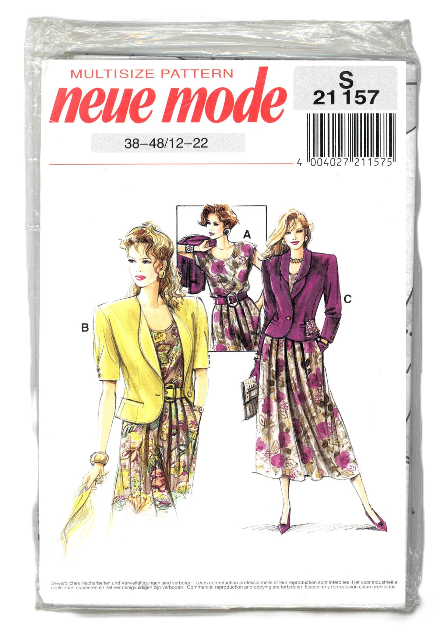 Neue Mode 21 157  Misses Dress and Jacket Sewing Pattern - UNCUT - Size 12 - 22