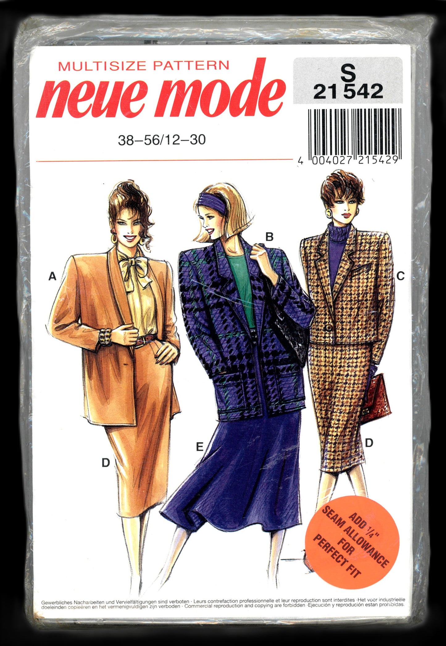Neue Mode 21 542 Misses Jacket and Skirt Sewing Pattern - UNCUT - Size 12 - 30