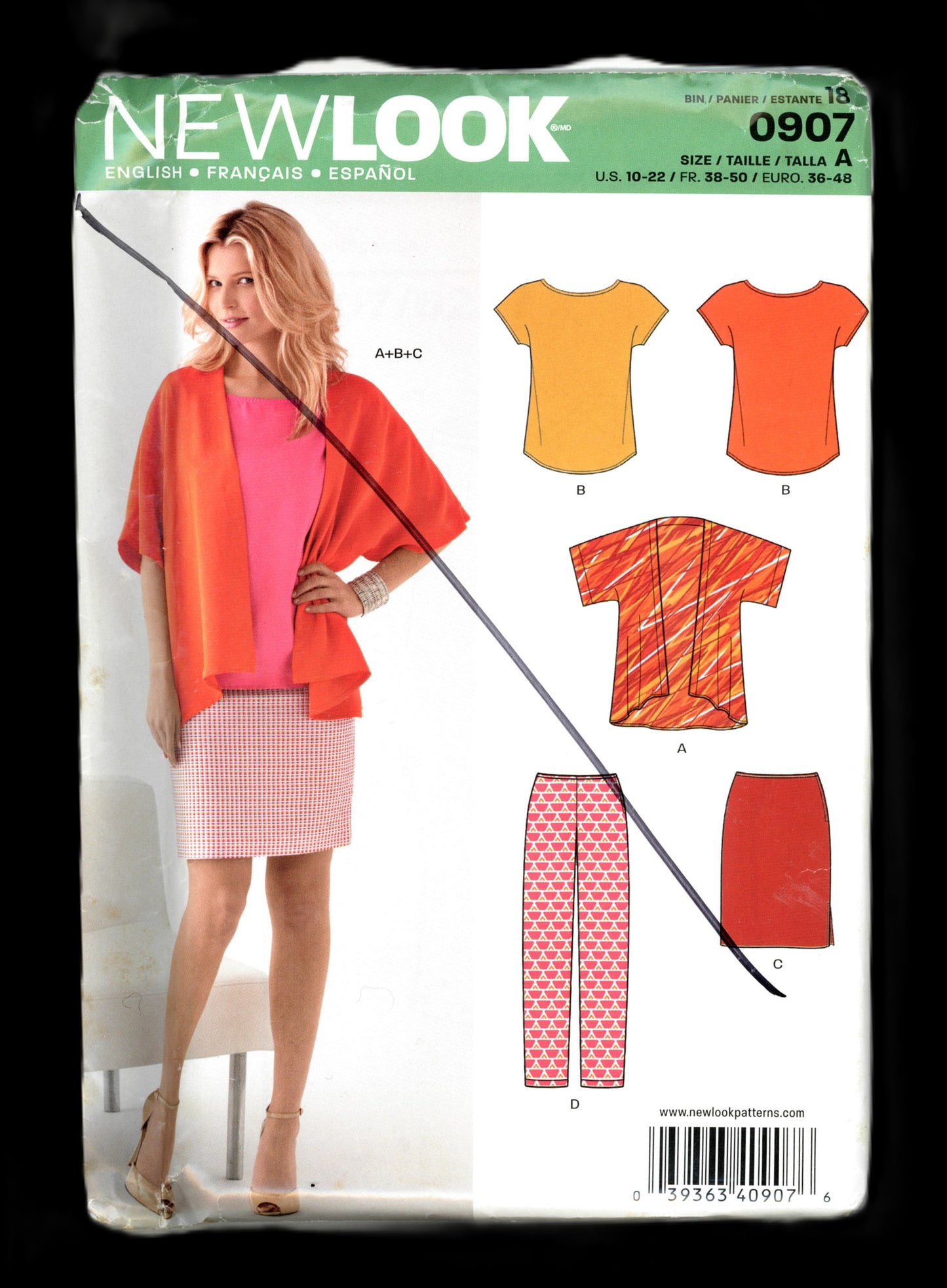 New Look 0907 Misses Jacket Top Pants and Skirt Sewing Pattern  - UNCUT - Size 10 - 22