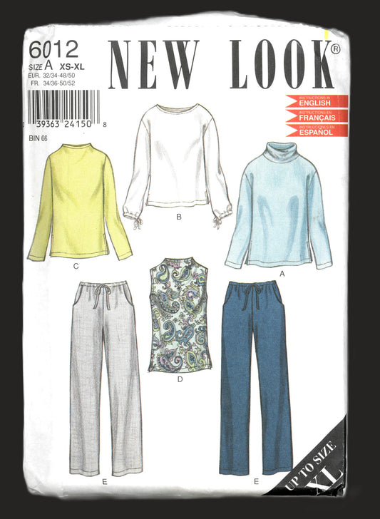 New Look 6012 Misses Top and Pants Sewing Pattern UNCUT Size XS - XL