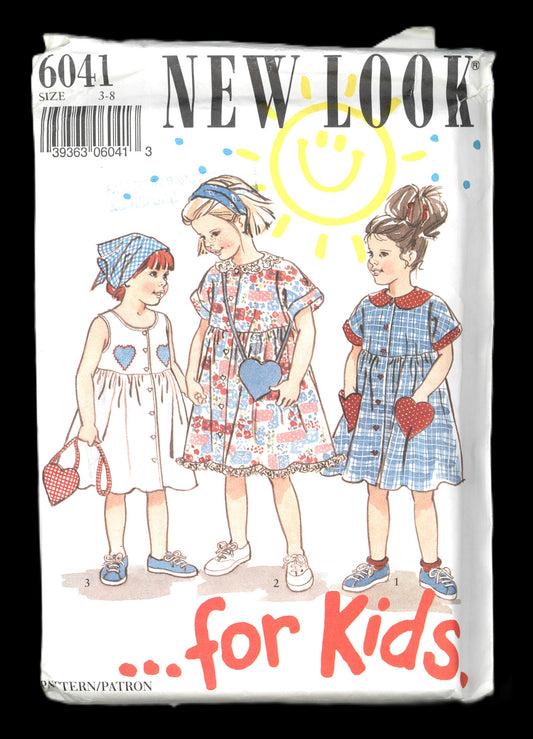 New look 6041 Girls Dress Sewing Pattern - UNCUT - Size 3 - 8
