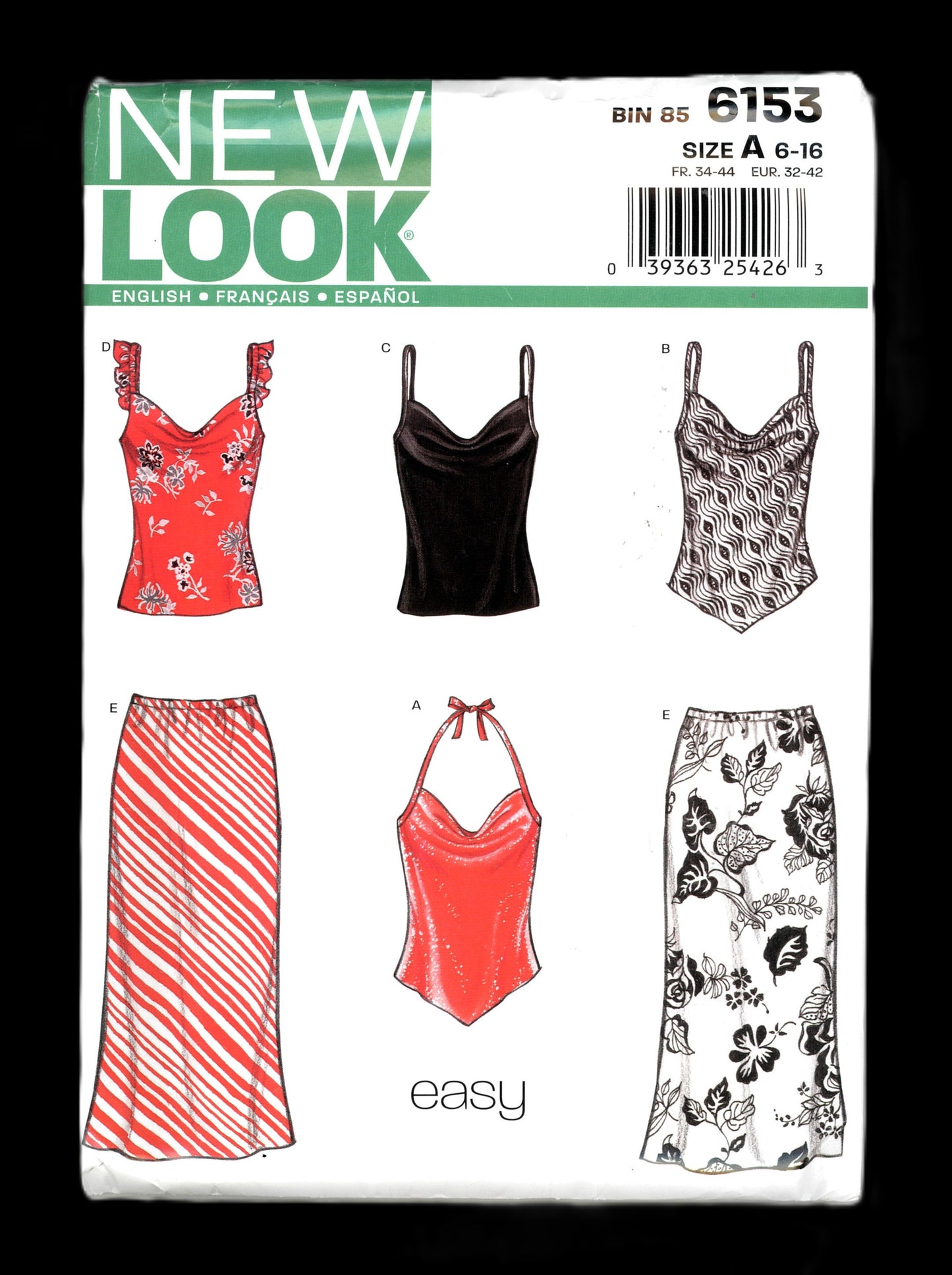 New Look 6153 Misses Top and Skirt Sewing Pattern UNCUT - Size 6 - 16