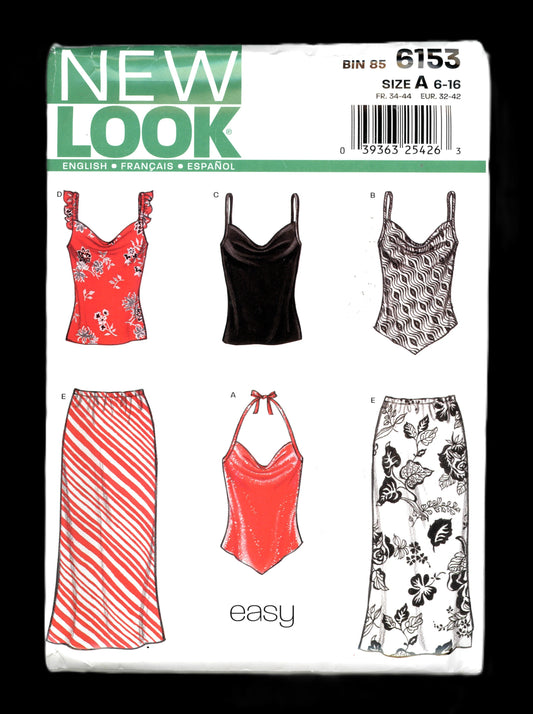 New Look 6153 Misses Top and Skirt Sewing Pattern UNCUT - Size 6 - 16