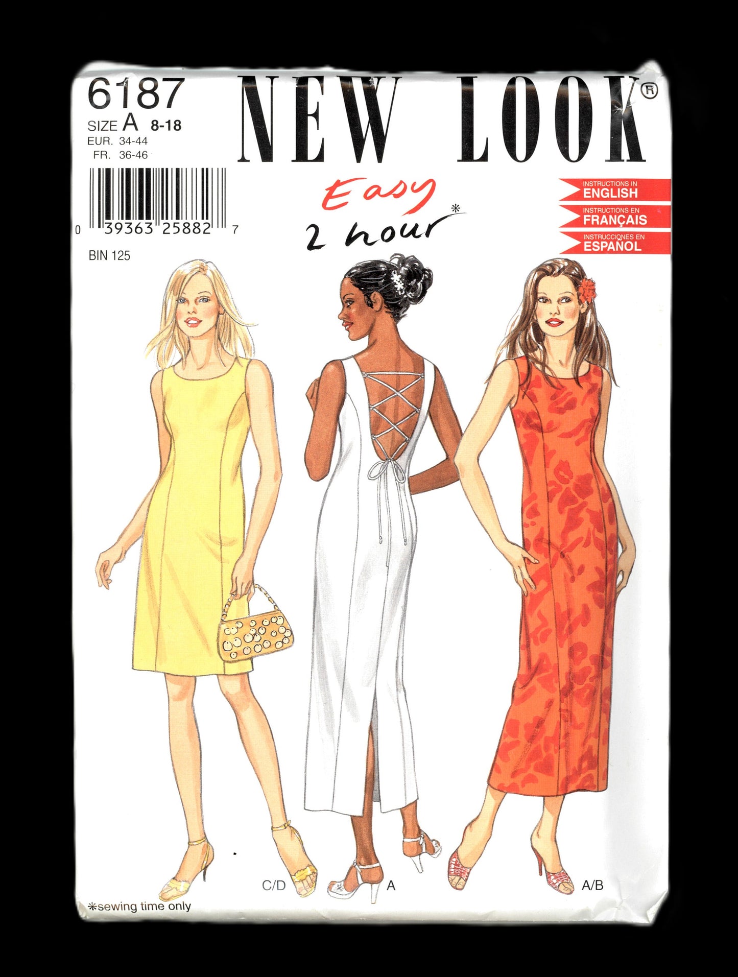 New Look 6187 Misses Dress Sewing Pattern - UNCUT - Size 8 - 18
