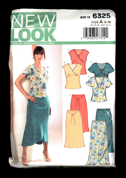 New Look 6325 Misses Top and Skirt Sewing Pattern UNCUT - Size 6 - 16