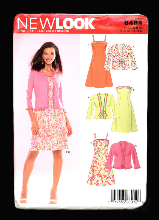New look 6484 Misses Dress and Jacket Sewing Pattern - UNCUT - Size 8 - 18