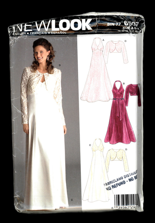 New Look 6507 Misses Dress and Bolero  Sewing Pattern - UNCUT - Size 8 - 18