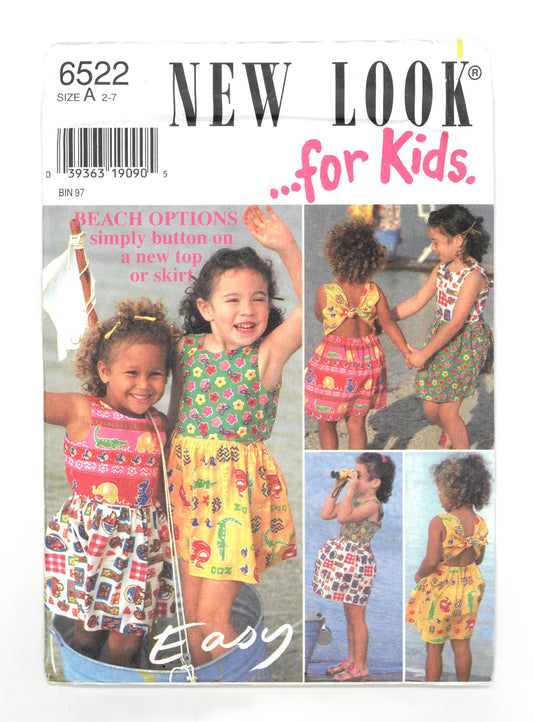 New Look 6522 Girls Summer Top and Skirt Sewing Pattern UNCUT Size 2 - 7