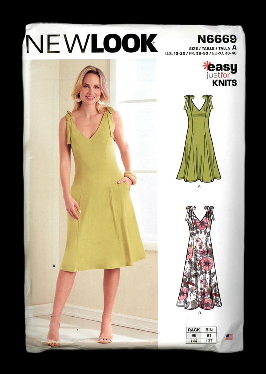 New Look 6669 Dress Sewing Pattern  - UNCUT - Size 10 - 22