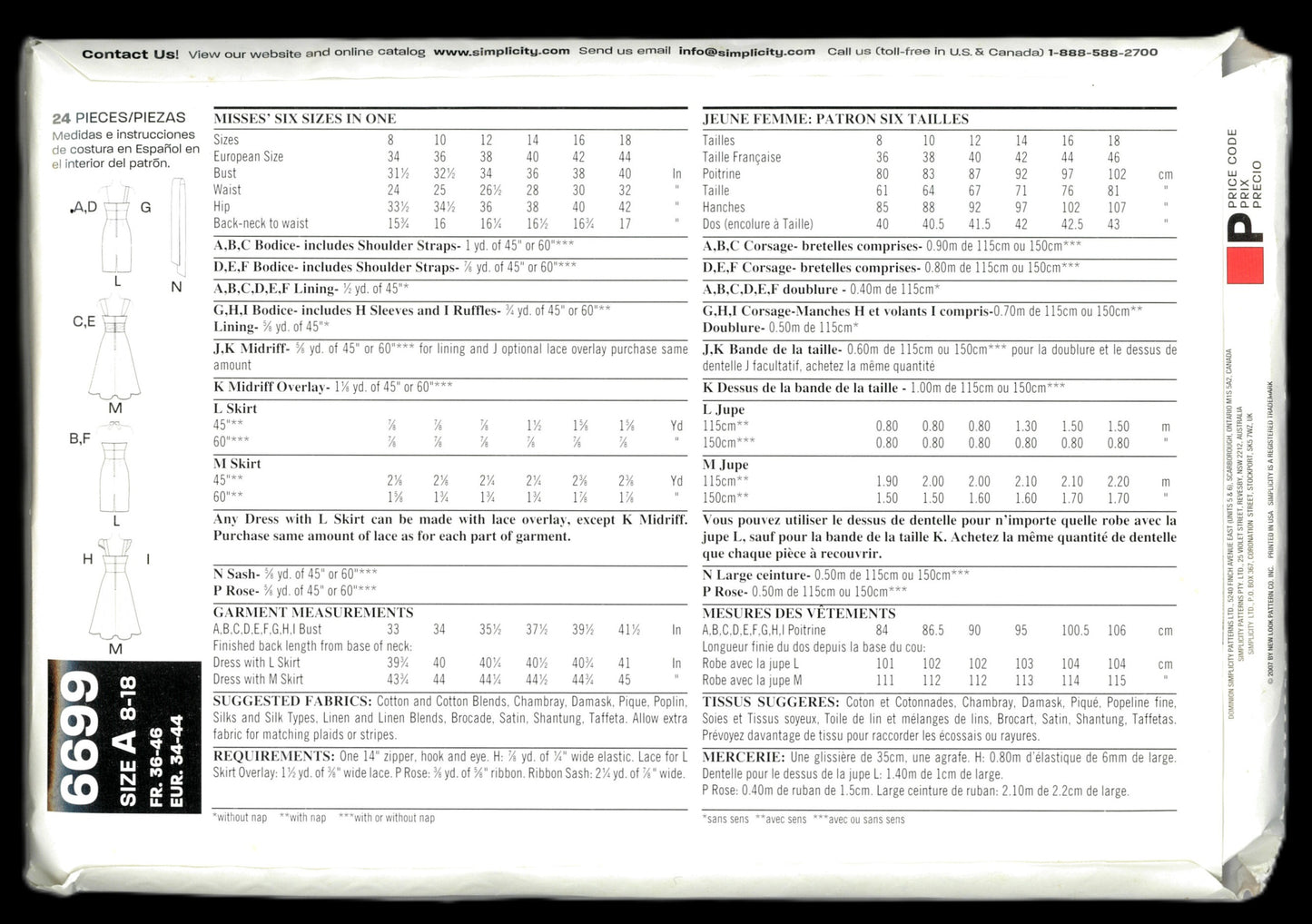 New Look 6699 Misses Design Your Own Look Dress Sewing Pattern - UNCUT - Size 8 - 18