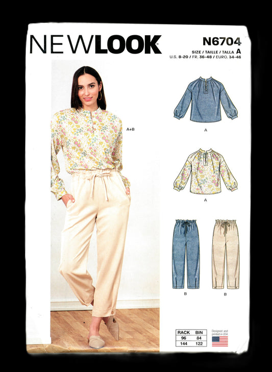 New Look 6704  Misses Top and Pants Sewing Pattern UNCUT - Size 8 - 20