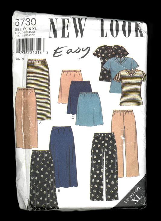 New Look 6730 Misses Top Pants and Skirt Sewing Pattern - UNCUT - Size  S - XL