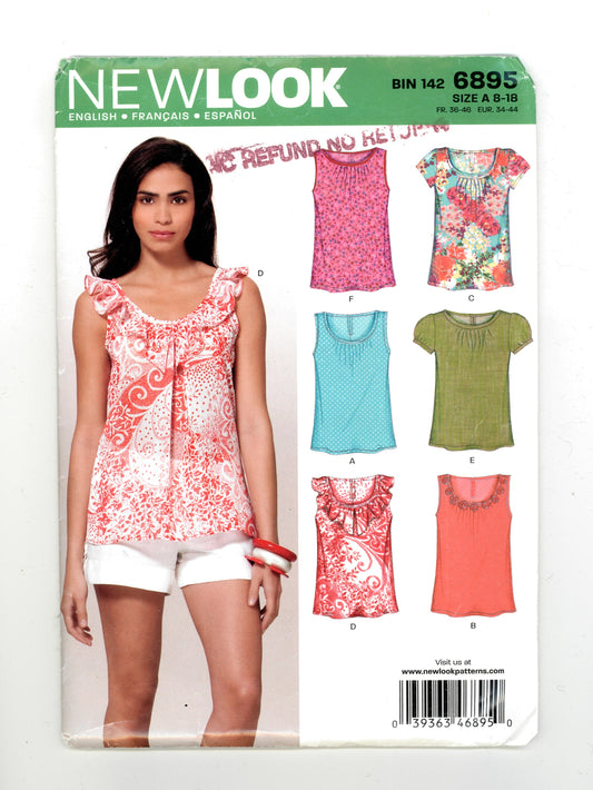 New Look 6895 Misses Tops Pattern UNCUT - Size 8 - 18