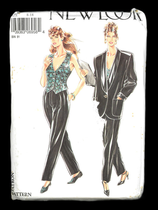 New Look 6958 Misses Jacket Vest and Pants Sewing Pattern UNCUT Size 8 - 18
