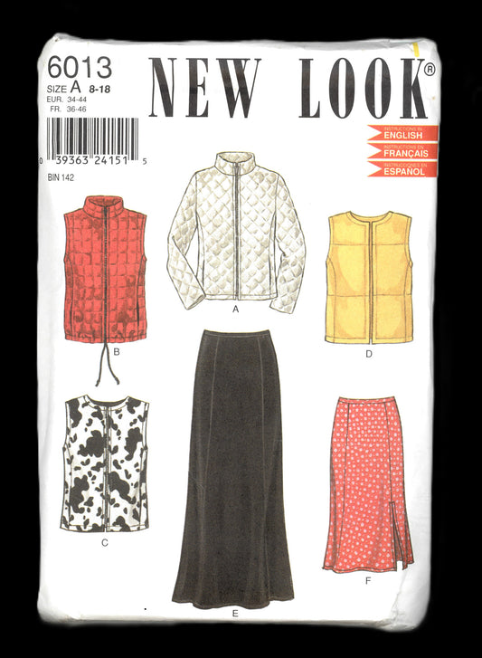 New Look 6013 Misses Jacket Vest and Skirt Sewing Pattern UNCUT Size 8 - 18