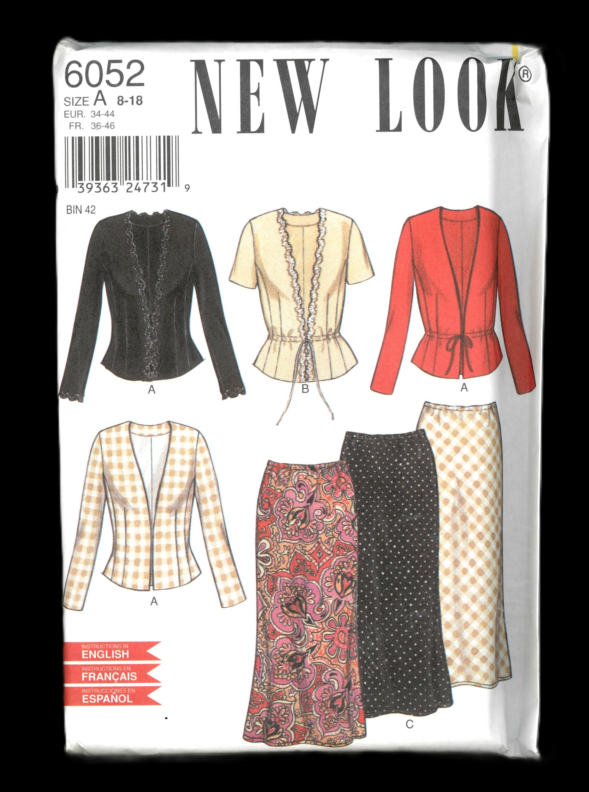 New Look 6052 Misses Jacket and Skirt Sewing Pattern UNCUT - Size 8 - 18