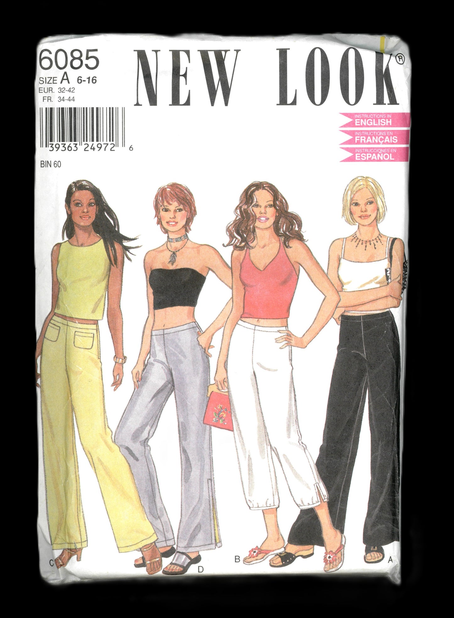 New Look 6085 Misses Pants Sewing Pattern - UNCUT - Size 6 - 16